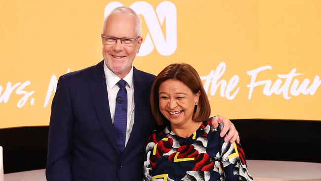 ABC chairman Justin Milne and former managing director Michelle Guthrie. Picture: John Feder