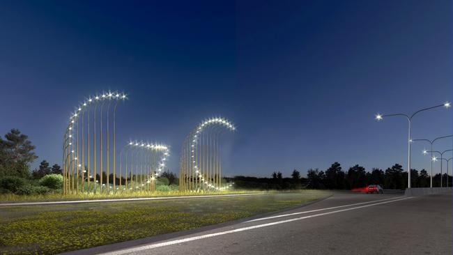 A smaller version of the lights remain erected near Gold Coast airport at Tugun and are not part of council’s proposal to be taken down.