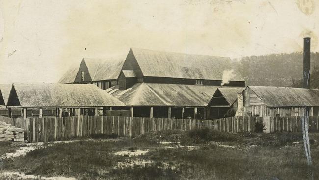 Thomas Mort’s slaughterhouse and chilling works at Bowenfels, south of Lithgow in 1875.