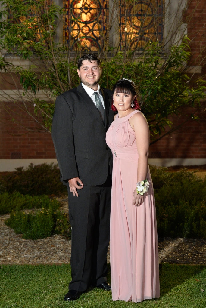 Jordan Connolly partners graduate Olivia Camm to Toowoomba Flexi School formal at Empire Theatres, Thursday, November 9, 2017. Picture: Kevin Farmer