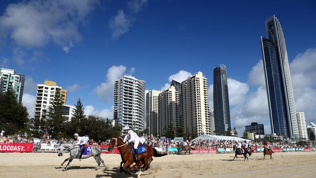 First beach race ahead of the Magic Millions barrier draw. Picture: Chris Hyde/Getty Images