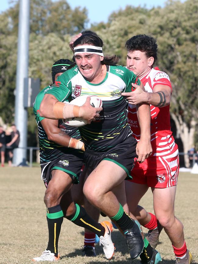 RLGC Round 3 match from Robert Dalley Park. Helensvale Hornets vs. Currumbin Eagles. Ben Kay scoring a try. 23 May 2021 Helensvale Picture by Richard Gosling