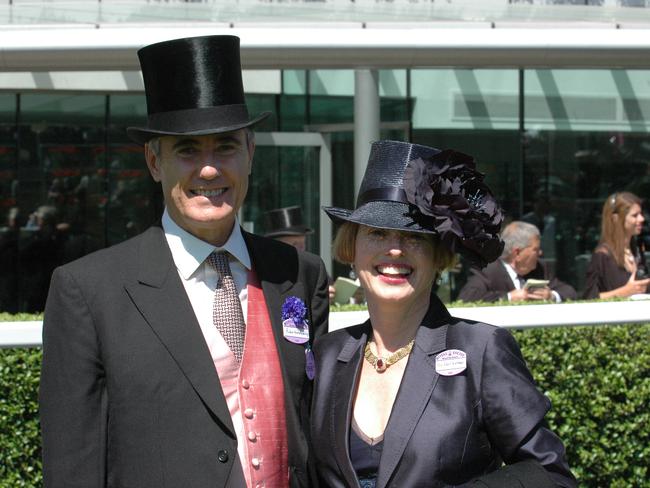 Robbie and Gai Waterhouse at Royal Ascot Racecourse in Ascot, Berkshire, England.