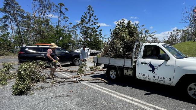 On Wednesday, volunteers began the long road to clearing away all the damage. Picture: NCA NewsWire / Scott Powick