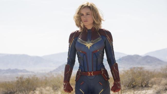 Brie Larson as Captain Marvel.