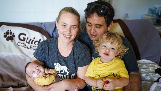 Nicole and David McGarry, with Ethan and his older brother Mason. Picture: Nuno Avendano