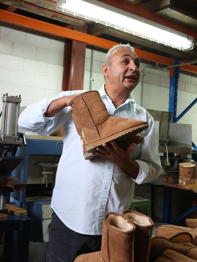 Eddie Oygur of Australian Leather at the Lidcombe factory.