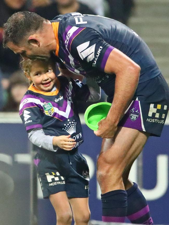 Smith with his daughter and ball kid Matilda. (Scott Barbour/Getty Images)