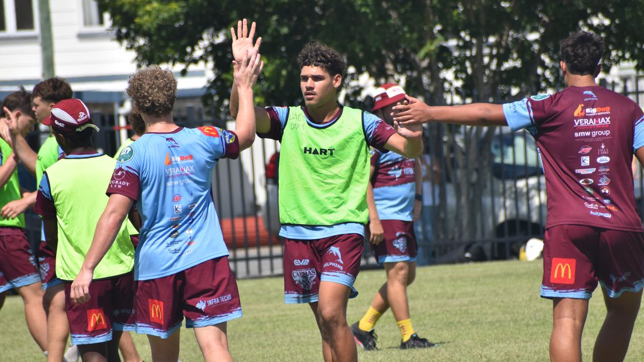 CQ Capras under-17 boys squad pre-season training session at The Cathedral College, Rockhampton, on January 11, 2025.