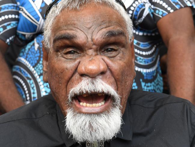 Yuendumu Elder Ned Jampijinpa Hargraves tells police they want "no more guns" in their community. Picture: (A)manda Parkinson