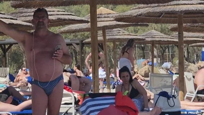 Bill Papas spotted on a beach in Greece. Picture: The Greek Herald