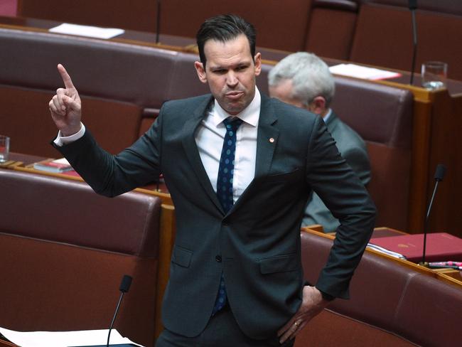 Australian Minister for Resources and Northern Australia Matt Canavan says the proposed Adani coal mine will be good for Queensland. Picture: AAP Image/Mick Tsikas