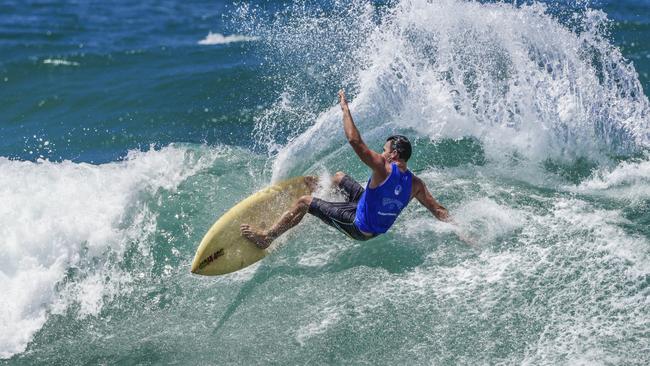 Joel Parkinson surfing at the 2017 Burleigh Boardriders Single Fin Classic, held at Burleigh Heads on the Gold Coast, Queensland, Australia. Picture: Luke Sorensen