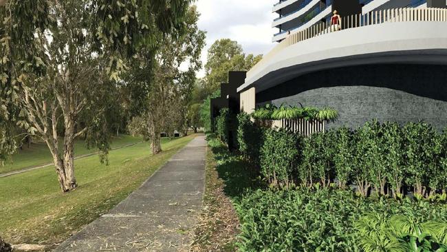 The base of the tower’s podium Picture: Gold Coast City Council