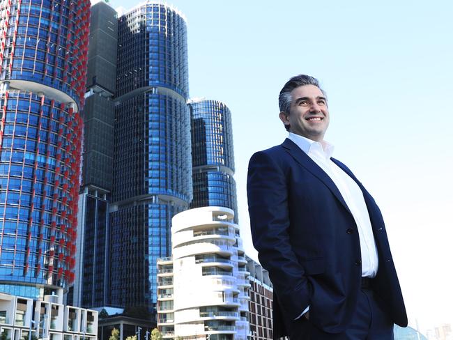 8/9/21: Lendlease CEO & MD Tony Lombardo at Barangaroo in Sydney which was built by Lendlease. John Feder/The Australian.