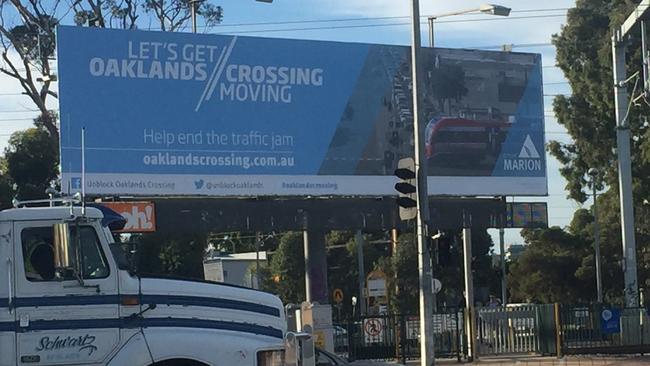 The new Marion Council billboard at Oaklands Crossing.