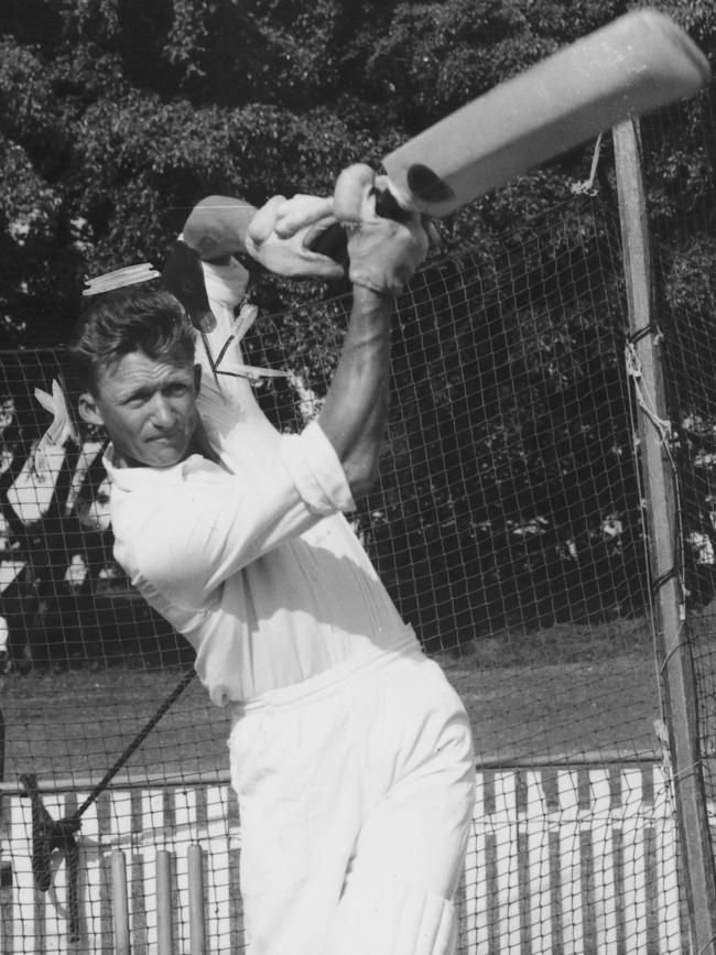 Sam Trimble shows his style in a nets session in 1964.