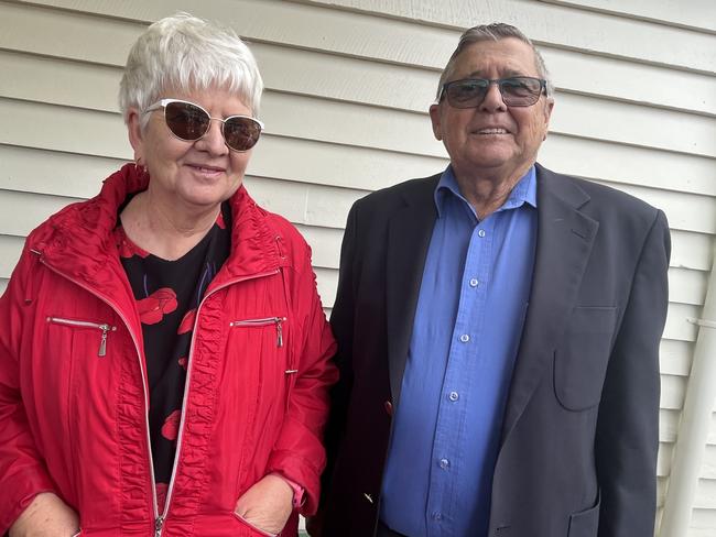 Jenny and Ted Sorensen at the Hervey Bay Anzac Day service.