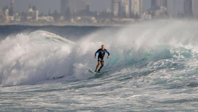 Surfers enjoying the larger than usual swell due to Tropical Cyclone Oma at Currumbin. Picture: Jerad Williams