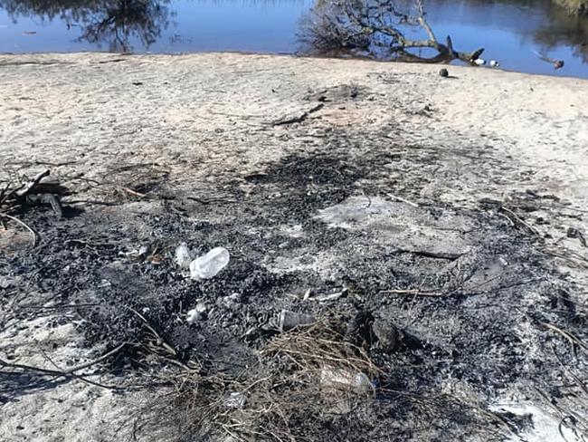 Revellers set a fire at the weekend, late night, full moon party at the environmentally-sensitive Old Quarry Swamp on Sydney's North Head. Picture: Ronia Bourke