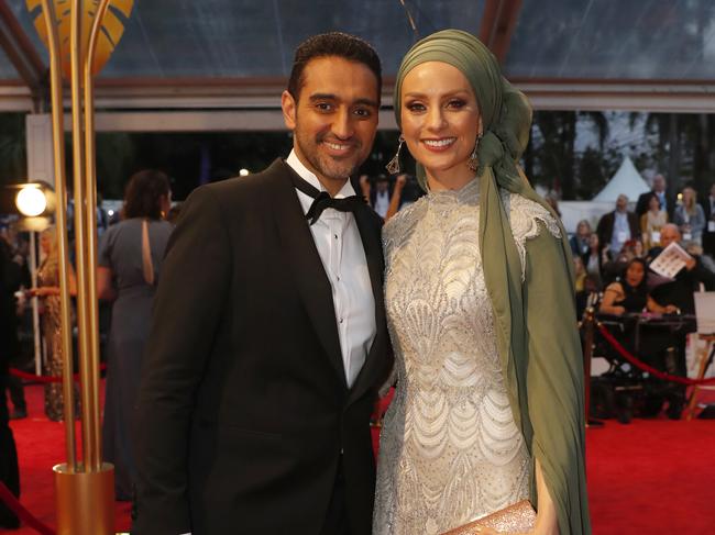 Waleed Aly and wife Susan Carland at the 2018 Logie awards.