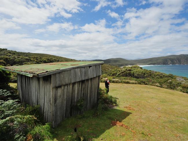 Taking a walk with bub near the Cape Bruny lighthouse. Picture Stephen van der Mark