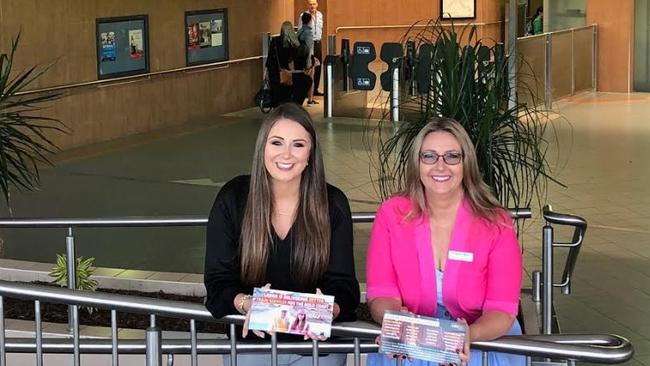 Gaven MP Meaghan Scanlon and Moncrieff Labor candidate Tracey Bell outside Nerang railway station as part of the federal election campaign.