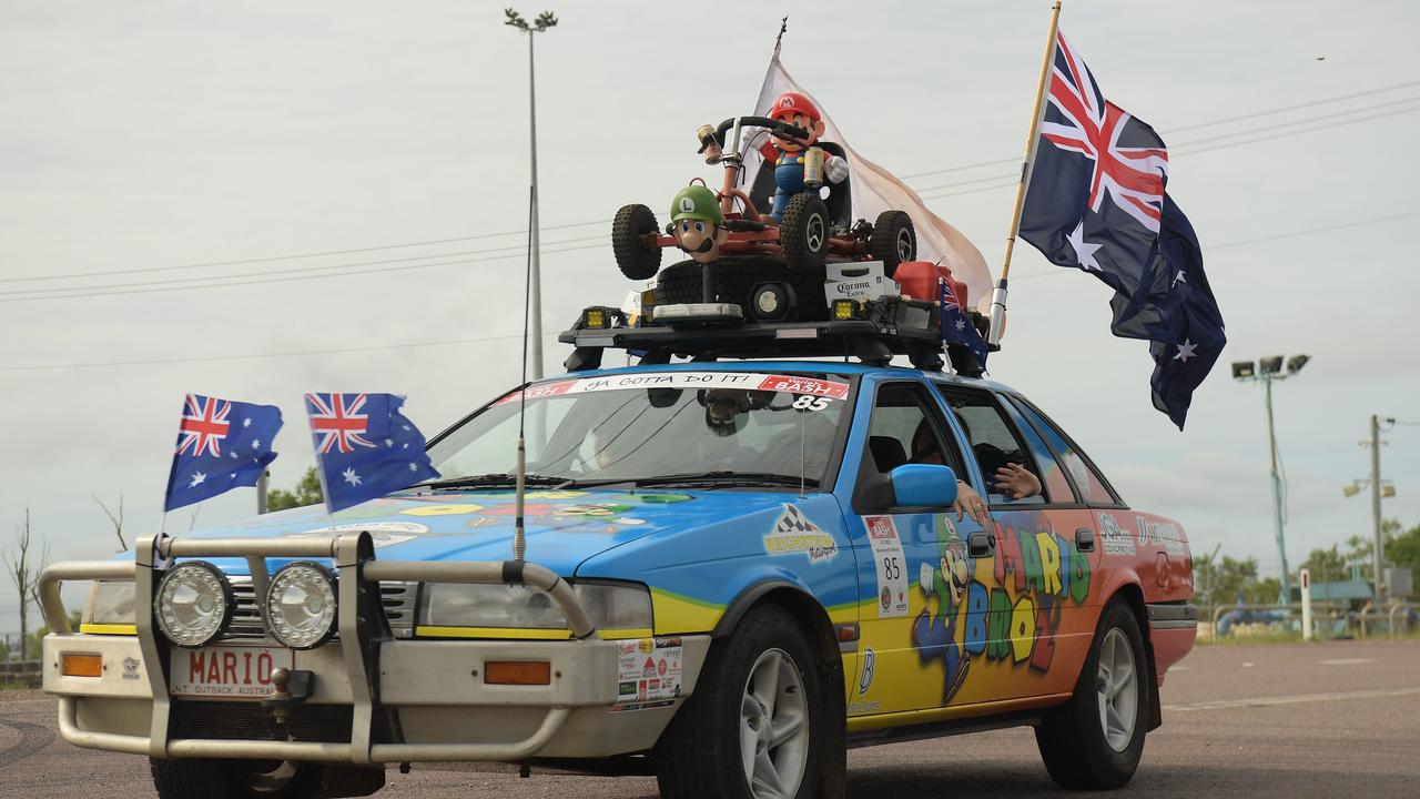 A MarioKart-themed ute delighted onlookers at the Variety NT Ute Run in Hidden Valley. Picture: (A)manda Parkinson