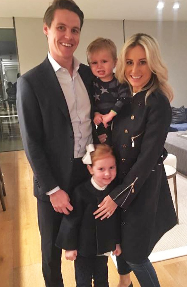 Happy family: But Roxy Jacenko’s work commitments mean Oliver Curtis is the primary carer of their two children, Pixie, 4, and Hunter, 2. Picture: Instagram