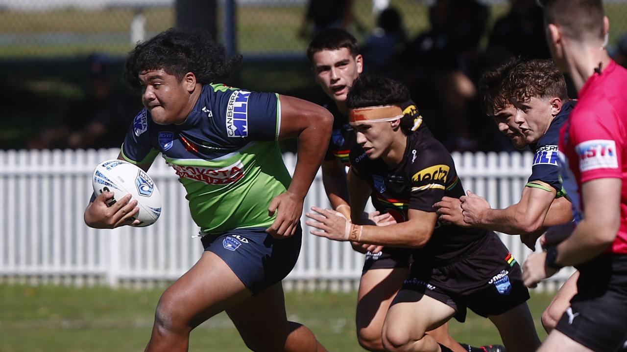 Raiders front rower Mathias Tomuli-Ah-Kuoi dominated the Panthers through the middle.Picture: Richard Dobson