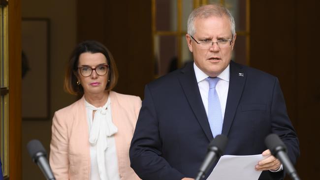 Minister for Families Anne Ruston and Scott Morrison. Picture: Getty Images