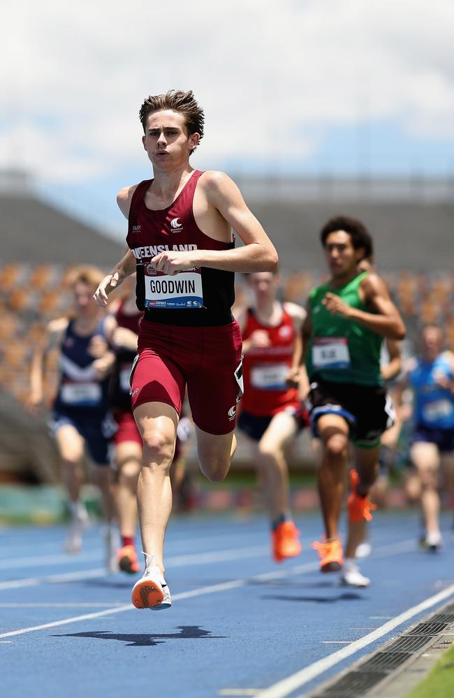 Taylor Goodwin of Queensland at the Australian All Schools Athletics Championship\. (Photo by Cameron Spencer/Getty Images)