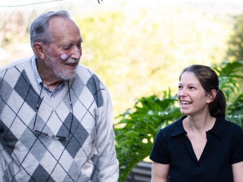 Lismore's Roger Manby with Hammond Care worker Charlotte Arneault.