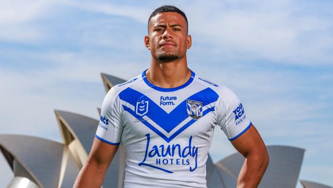 **EMBARGO DON'T USE CONTACT NICOLA AMOROS***Daily Telegraph. 09, September, 2024.Canterbury Bulldogs, Stephen Crichton, at the NRL Finals Launch, at Hickson Road Reserve, today.Picture: Justin Lloyd.