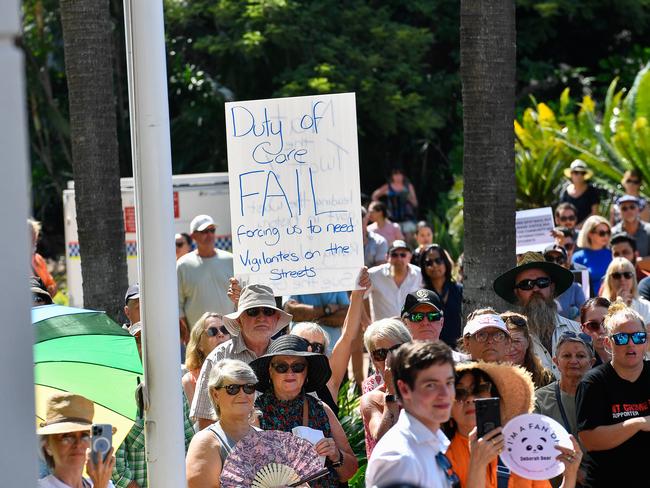 Almost a thousand protestors turned out at Parliament House for Darwin's third rally against crime.Pic: Pema Tamang Pakhrin