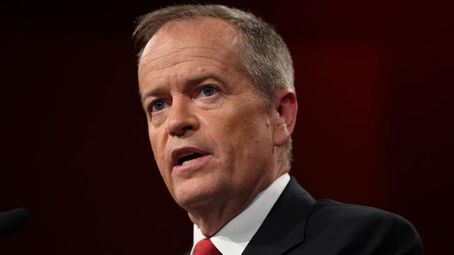 Federal Labor leader Bill Shorten speaks during the NSW Labor Party election campaign launch in Revesby in southwest Sydney, Sunday, March 10, 2019. (AAP Image/Joel Carrett) NO ARCHIVING