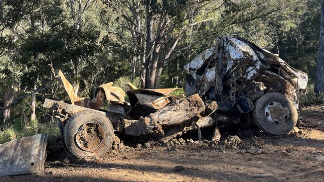 A truck was excavated from a remote part of a Menangle property on May 28. Picture: NSW Police