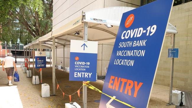 South Brisbane Vaccination Hub, Brisbane Convention and Exhibition Centre. Picture: Liam Kidston.