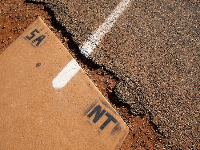 NT/SA border closure 24 March 2020. Photo: EMMA MURRAY