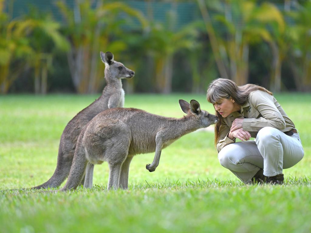 Terri Irwin and a furry friend.