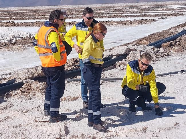 Rio Tinto chief executive Jakob Stausholm and mineral chief executive Sinead Kaufman at the Rincon project in Argentina.