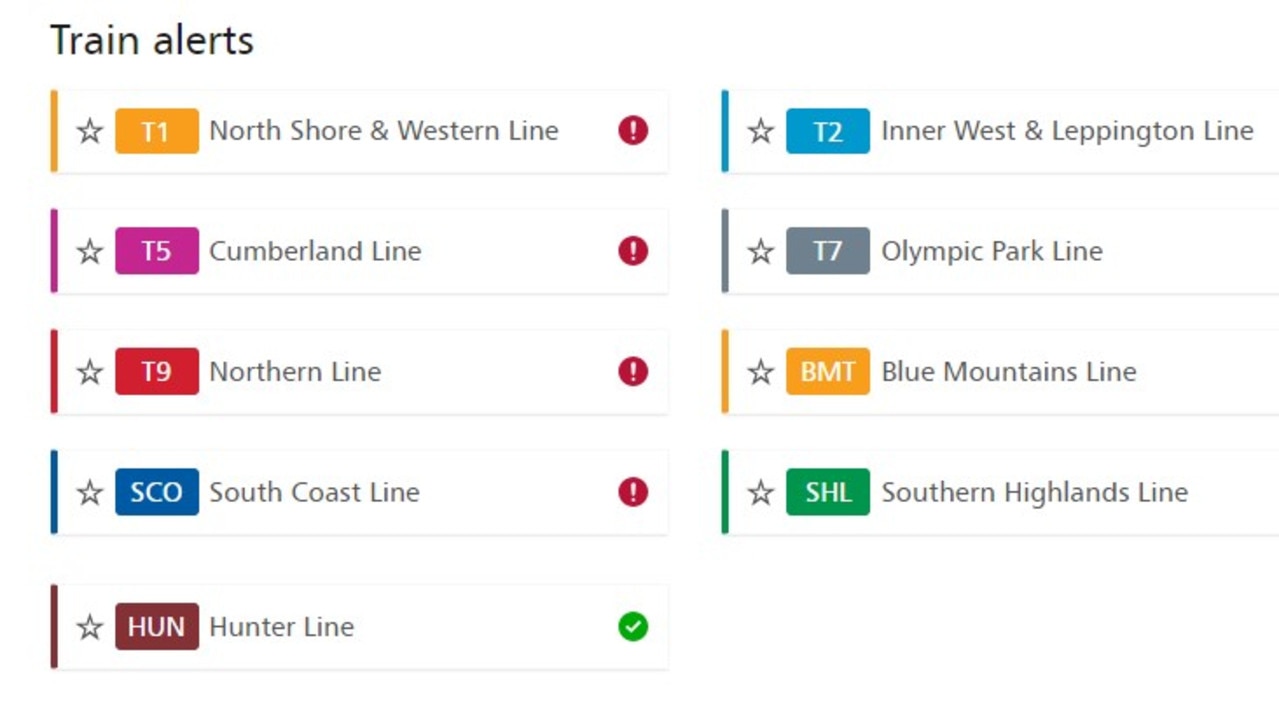 Most of Sydney's train lines were affected by the incident. Picture: Supplied