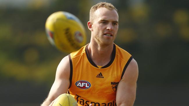 Tom Mitchell had 39 disposals against the Bombers on Saturday night. Picture: Darrian Traynor/Getty Images