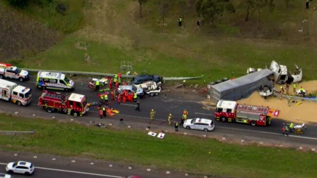 The crash site. Picture: Channel 9.