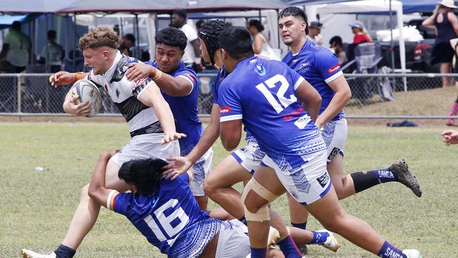 Jacob Colwell from the Barbarians in the U18 match against Samoa at the 2024 Pasifika Cup at Whalan Reserve. Picture: John Appleyard