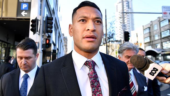 Israel Folau is eligible to represent the nation of his parents’ birth says the Tongan National Rugby League Picture: AAP