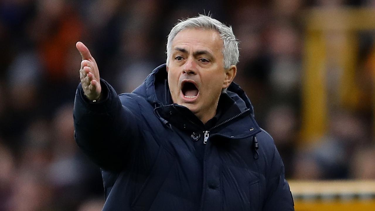 WOLVERHAMPTON, ENGLAND - DECEMBER 15: Jose Mourinho, Manager of Tottenham Hotspur gives instructions during the Premier League match between Wolverhampton Wanderers and Tottenham Hotspur at Molineux on December 15, 2019 in Wolverhampton, United Kingdom. (Photo by Richard Heathcote/Getty Images)