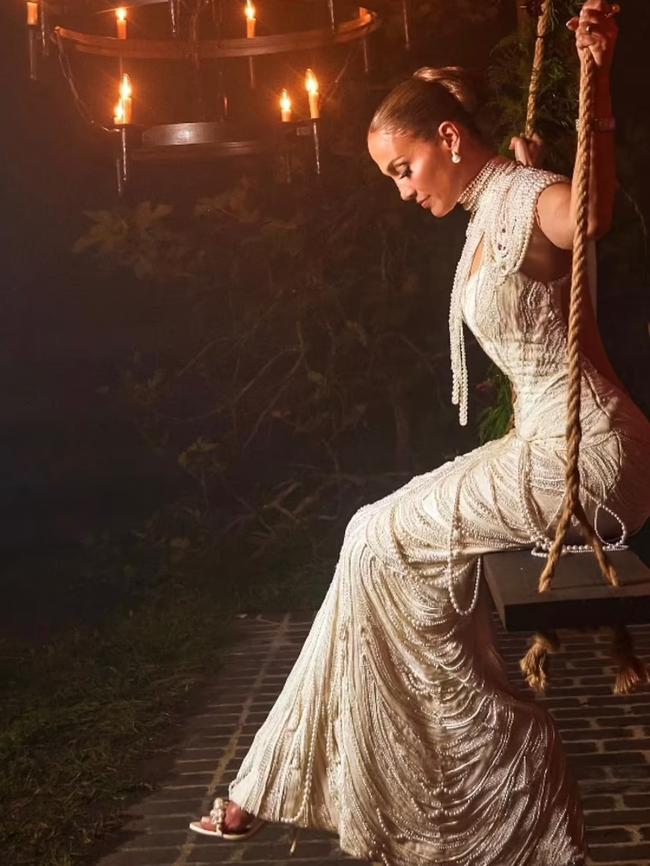 Jennifer Lopez pictured at her wedding to Ben Affleck. Picture: OntheJLo.com