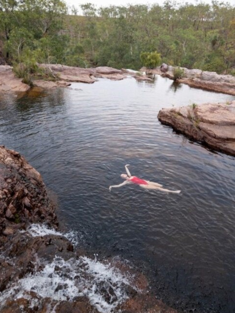 She then got to have a dip. Picture: NT Tourism