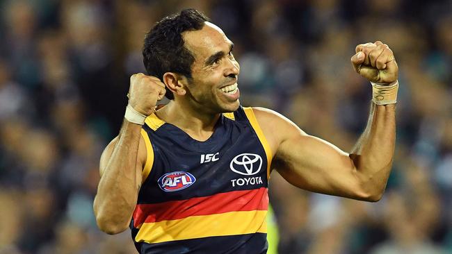 Crow Eddie Betts celebrates a goal. Picture: Tom Huntley